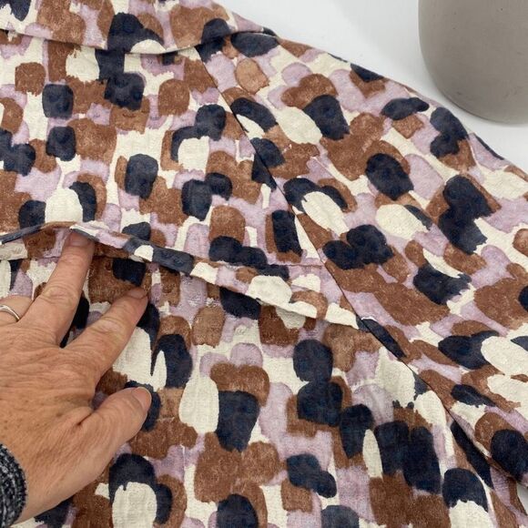 J.Crew Cotton Silk Blend Jaquard Print Short Sleeve Collared Fall Jacket Size‎ 4 - Picture 9 of 13